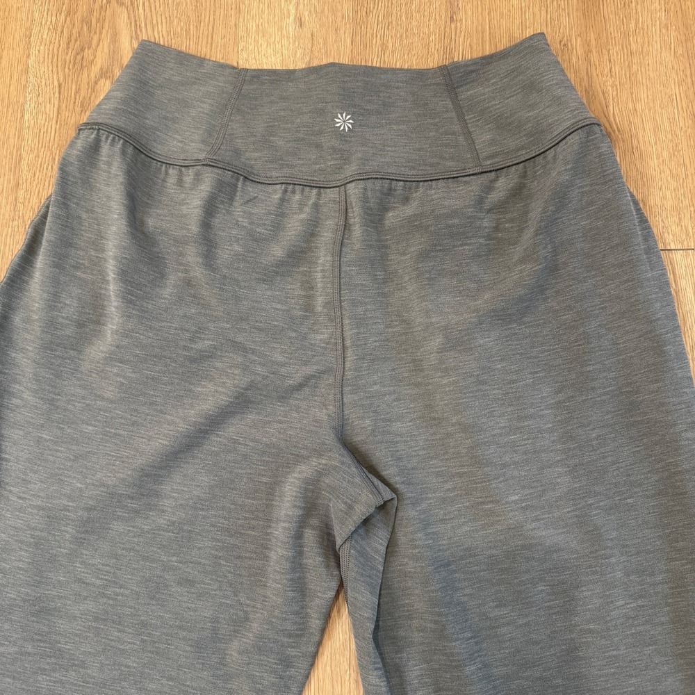 Athleta Elation Pant Joggers Green Heathered High Rise Tapered Crop Size Medium - Picture 8 of 8